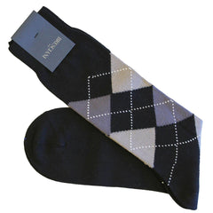 Argyle Egyptian Cotton Mid Calf Socks - Men's - Outlet