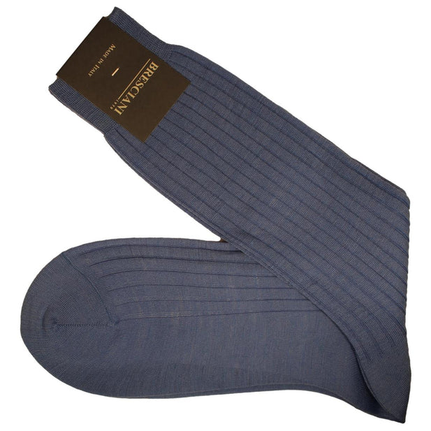 Ascanio Merino Wool Rib Mid-Calf Socks - Men's