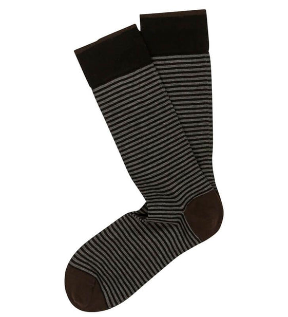 Palio Stripe Pima Cotton Lisle Mid Calf Socks - Men's