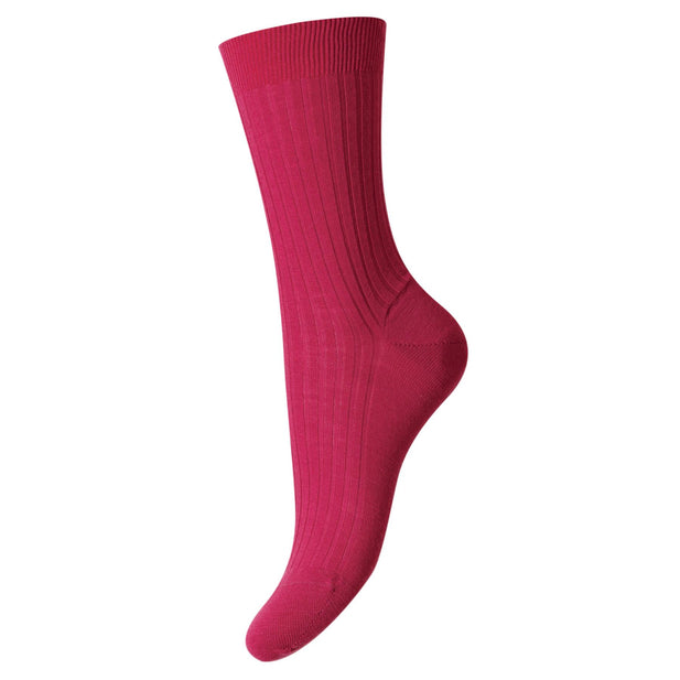 Rose Merino Wool Rib Socks - Women's