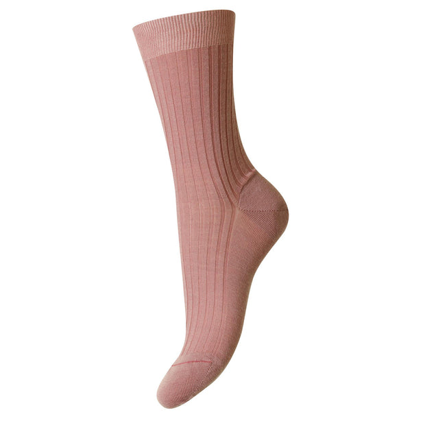 Rose Merino Wool Rib Socks - Women's