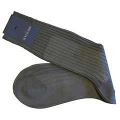 Cesare Egyptian Cotton Rib Mid-Calf Socks - Men's