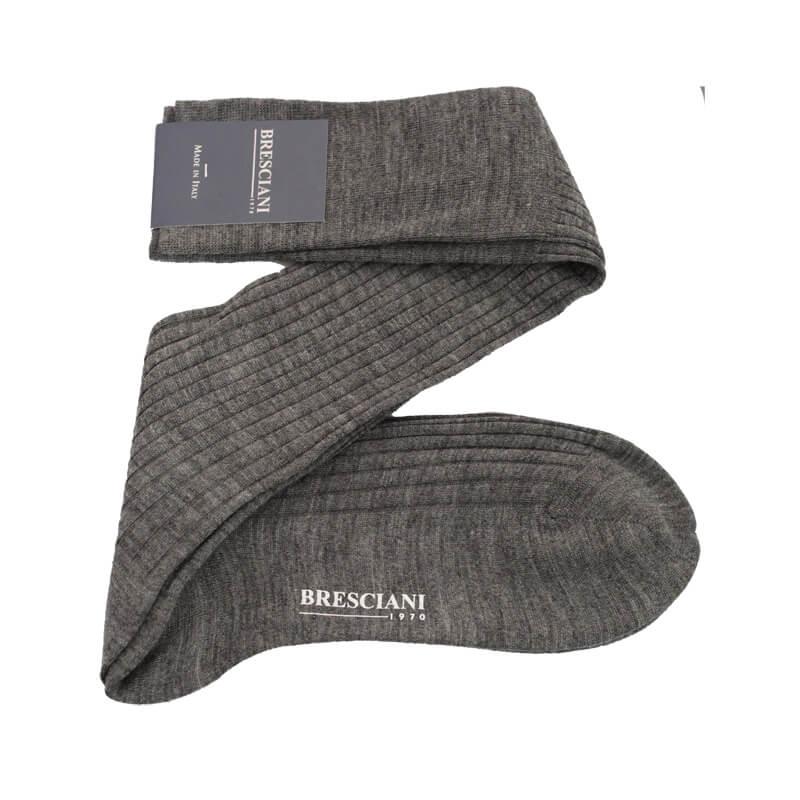 Ascanio Merino Wool Rib Knee High Socks - Men's