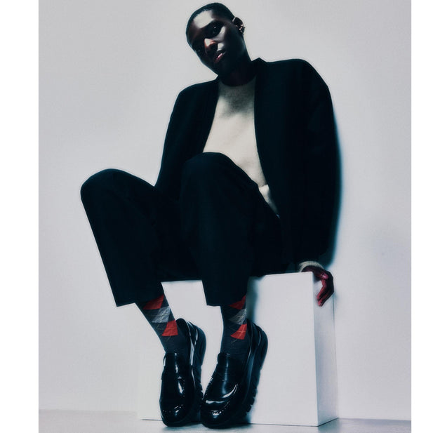 Locke Merino Wool Argyle Socks - Men's-Outlet