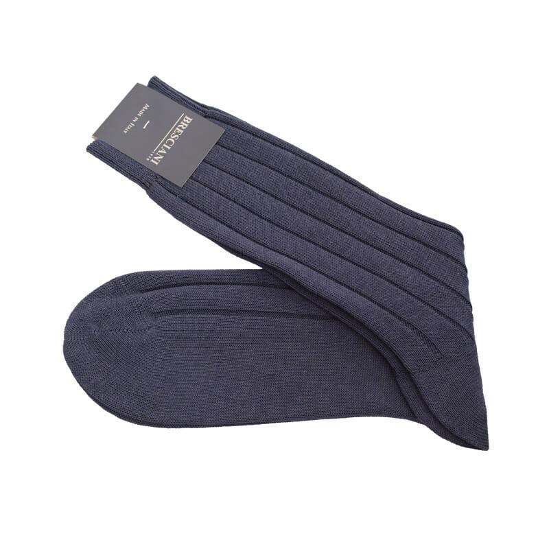 Egyptian Cotton Wide Rib Mid-Calf Socks - Men's