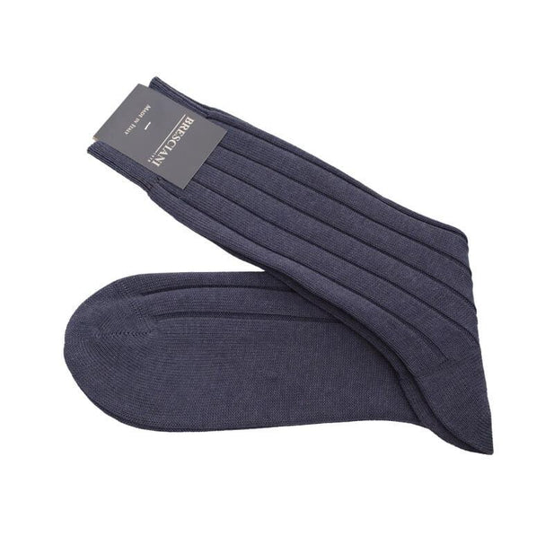 Egyptian Cotton Wide Rib Mid-Calf Socks - Men's