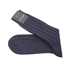 Egyptian Cotton Wide Rib Mid-Calf Socks - Men's