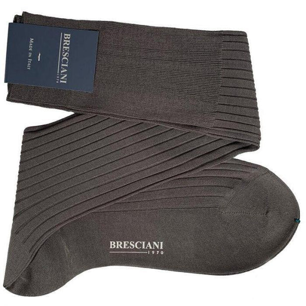 Cesare Egyptian Cotton Rib Mid-Calf Socks - Men's