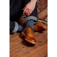 Fabian Herringbone Fil D'Ecosse Knee High Socks - Men's