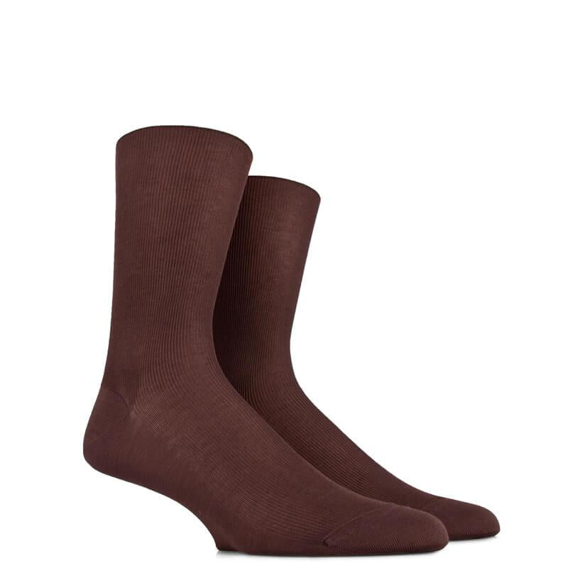 Fil d'Ecosse Fine Ribbed Comfort Socks - Men's-Outlet