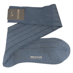 Leone Pinstripe Egyptian Cotton Knee High Socks - Men's-Outlet