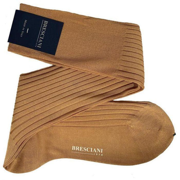 Cesare Egyptian Cotton Rib Mid-Calf Socks - Men's