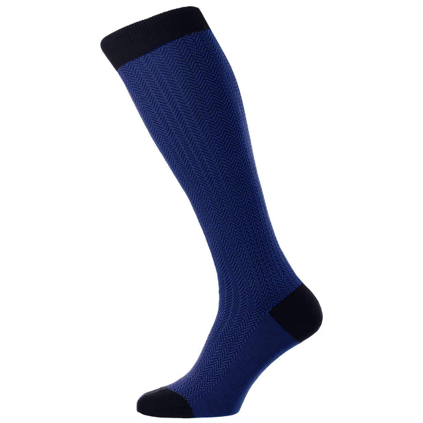 Fabian Herringbone Fil D'Ecosse Knee High Socks - Men's