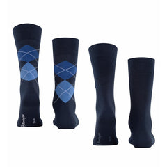 Everyday 2 Pack Argyle & Plain Socks - Men's