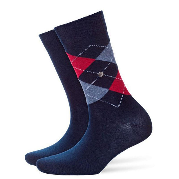 Everyday 2 Pack Argyle & Plain Socks - Women's