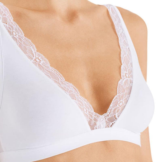 Cotton Lace Soft Cup Bra - Women's