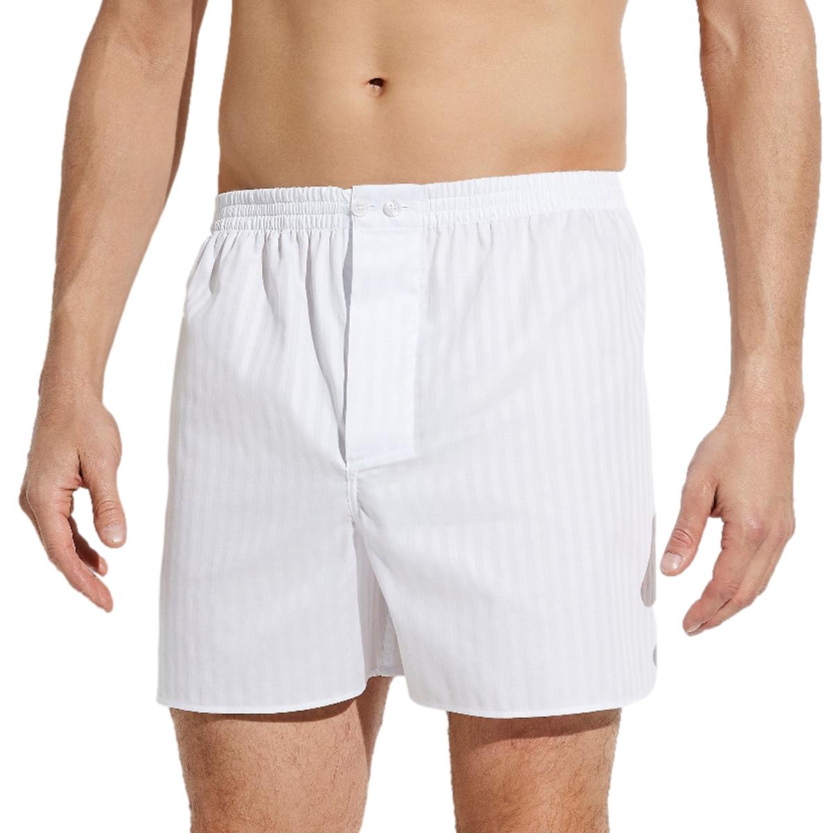 Woven Cotton Striped Boxer Shorts - Men's