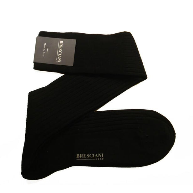 Ascanio Merino Wool Rib Knee High Socks - Men's