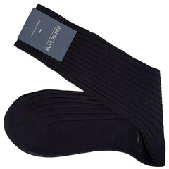 Cesare Egyptian Cotton Rib Mid-Calf Socks - Men's