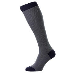 Fabian Herringbone Fil D'Ecosse Knee High Socks - Men's