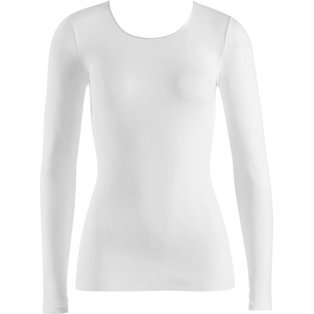 Cotton Seamless Long Sleeve Round Neck Shirt - Womens