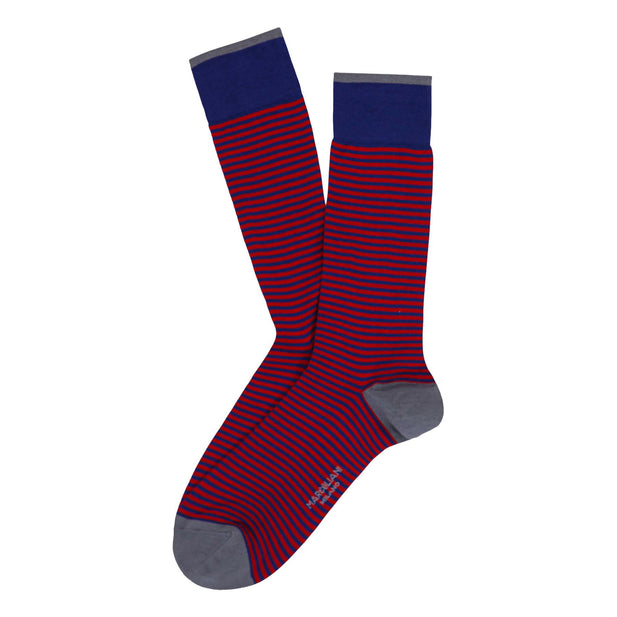 Palio Stripe Pima Cotton Lisle Mid Calf Socks - Men's