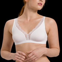 Cotton Lace Soft Cup Bra - Women's