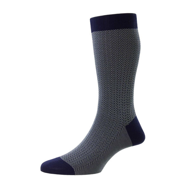 Fabian Herringbone Fil D'Ecosse Socks - Men's