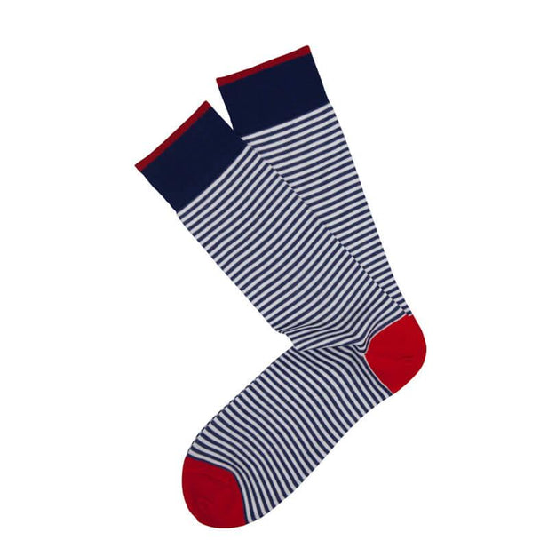 Palio Stripe Pima Cotton Lisle Mid Calf Socks - Men's