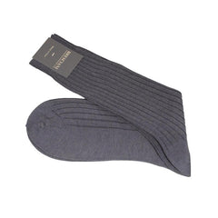 Egyptian Cotton Ribbed Mid-Calf Socks - Men's