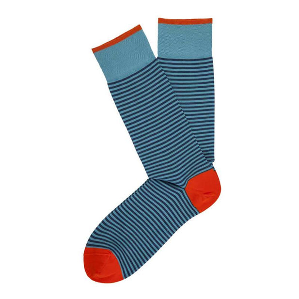 Palio Stripe Pima Cotton Lisle Mid Calf Socks - Men's