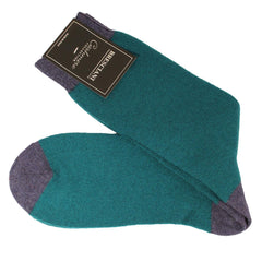 Wool & Cashmere Contrast Heel & Toe Mid Calf Socks - Men's - Outlet