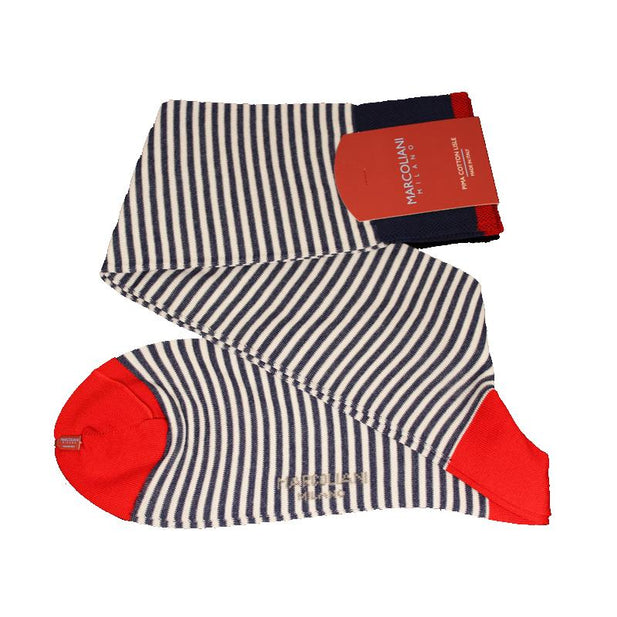 Palio Stripe Pima Cotton Lisle Knee High Socks - Men's