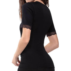 Silk Touch Wool Short Sleeve Top - Women's
