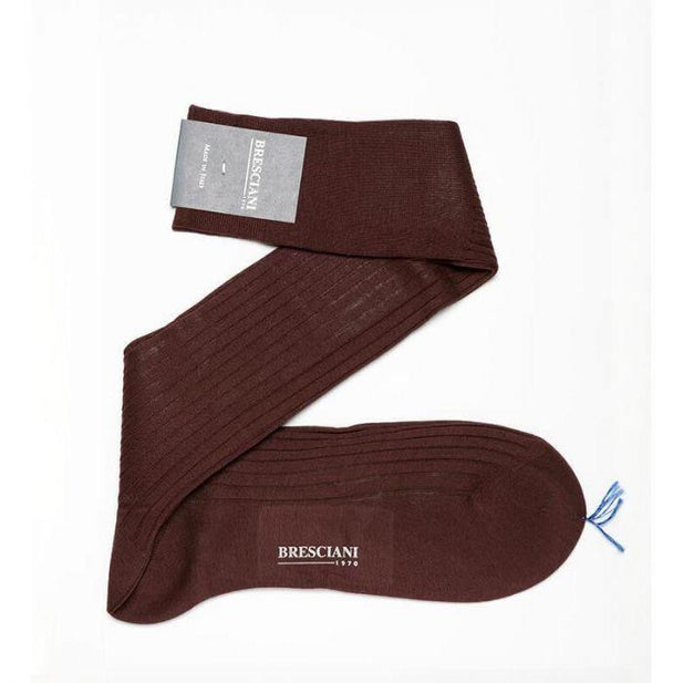 Cesare Egyptian Cotton Rib Mid-Calf Socks - Men's