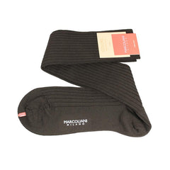 Extra Fine Merino Wool Ribbed Knee High Dress Socks - Men's