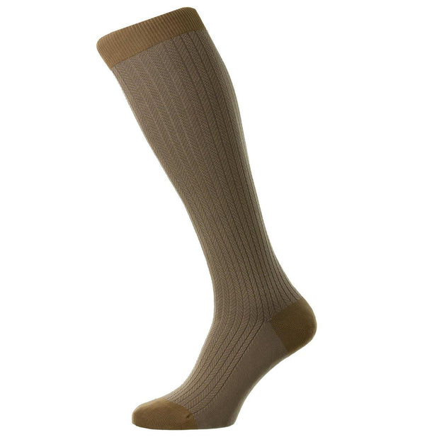 Fabian Herringbone Fil D'Ecosse Knee High Socks - Men's