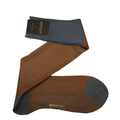 Leo Houndstooth Egyptian Cotton Knee High Socks - Men's