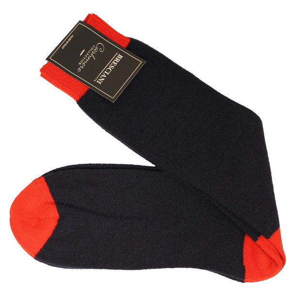 Wool & Cashmere Contrast Heel & Toe Mid Calf Socks - Men's - Outlet
