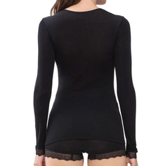 Silk Touch Wool Long Sleeve Top - Women's