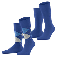 Everyday 2 Pack Argyle & Plain Socks - Men's