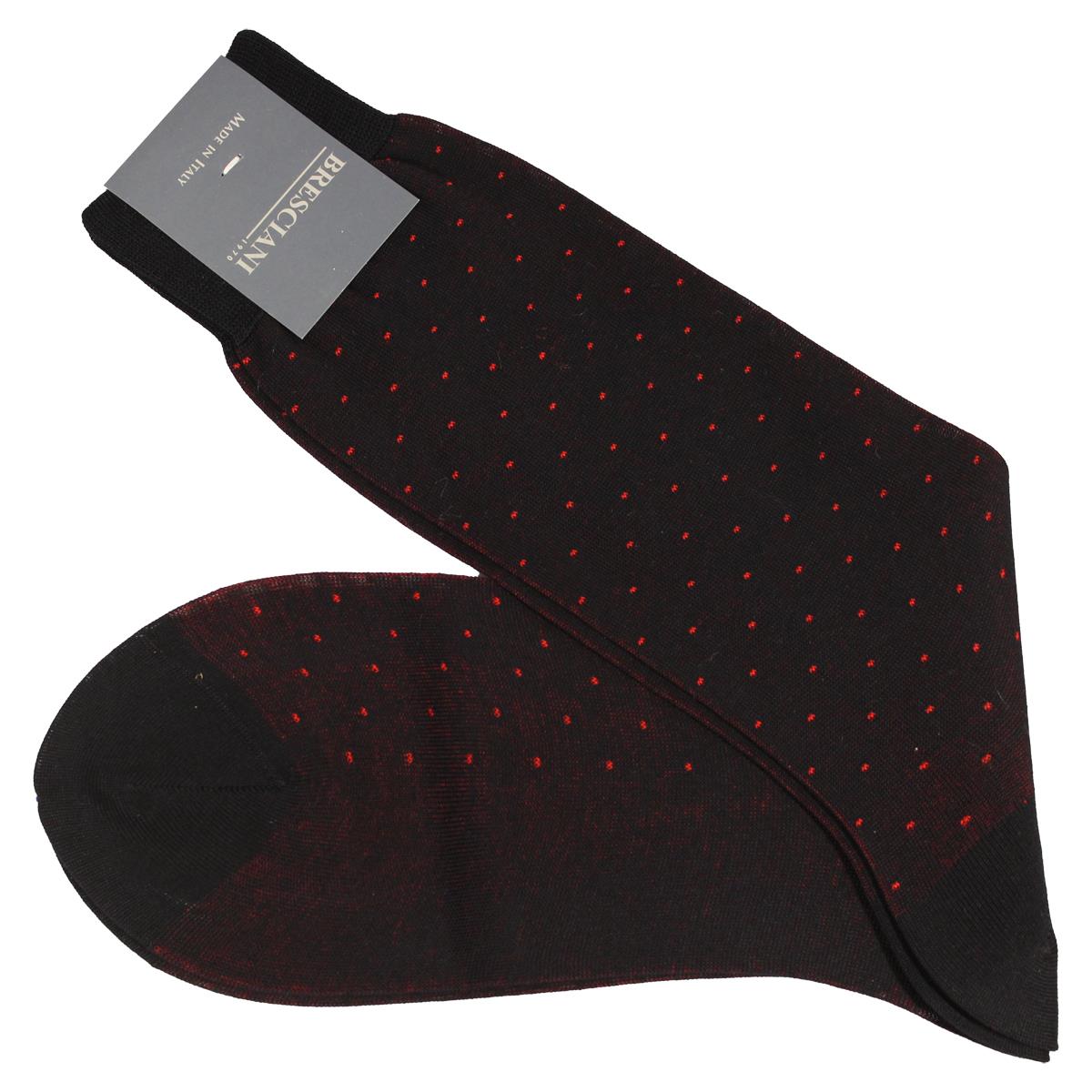 Fabio Polka Dot Egyptian Cotton Mid Calf Socks - Men's