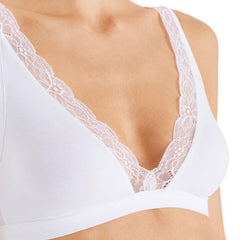 Cotton Lace Soft Cup Bra - Women's