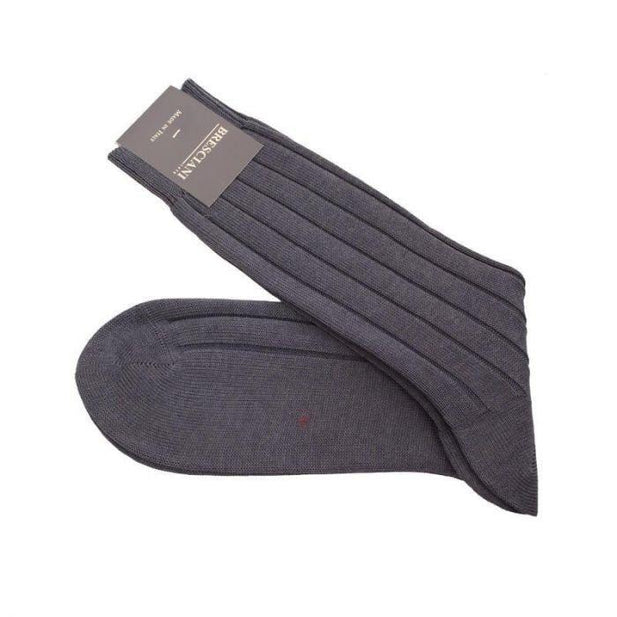 Egyptian Cotton Wide Rib Mid-Calf Socks - Men's