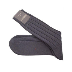 Egyptian Cotton Wide Rib Mid-Calf Socks - Men's