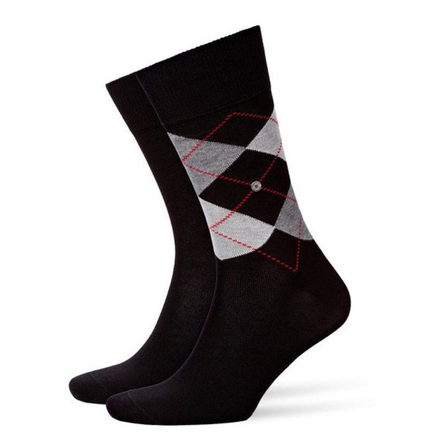 Everyday 2 Pack Argyle & Plain Socks - Men's