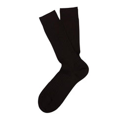 Extra Fine Merino Wool Ribbed Mid Calf Dress Socks - Men's