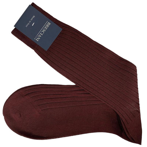 Cesare Egyptian Cotton Rib Mid-Calf Socks - Men's