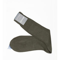 Cesare Egyptian Cotton Rib Mid-Calf Socks - Men's