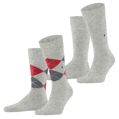 Everyday 2 Pack Argyle & Plain Socks - Men's